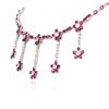 Image 7 : 14KT White Gold 9.80ctw Ruby and Diamond Necklace