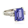Image 4 : 14KT White Gold 6.08ct Tanzanite and Diamond Ring