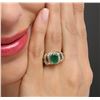 Image 2 : 14KT Yellow Gold 1.64ct Emerald and Diamond Ring