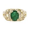 Image 3 : 14KT Yellow Gold 1.64ct Emerald and Diamond Ring