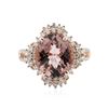 Image 3 : 18KT Rose Gold 4.20ct Tourmaline and Diamond Ring