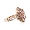 Image 4 : 18KT Rose Gold 4.20ct Tourmaline and Diamond Ring