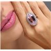 Image 1 : 14KT White Gold 20.23ct Kunzite and Diamond Ring