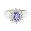 Image 1 : 14KT White Gold 0.83ct Tanzanite and Diamond Ring