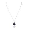 Image 3 : 14KT White Gold 0.12ctw Diamond Pendant With Chain