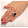 Image 1 : 14KT Yellow Gold 7.67ct Amethyst and Diamond Ring