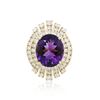 Image 3 : 14KT Yellow Gold 7.67ct Amethyst and Diamond Ring