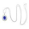 Image 3 : 14KT White and Yellow Gold 2.27ct Tanzanite and Diamond Pendant