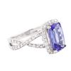 Image 2 : 14KT White Gold 1.97ct Tanzanite and Diamond Ring