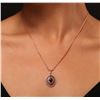 Image 1 : 14KT Rose Gold 1.12ct Ruby and Diamond Pendant with Chain