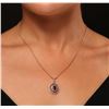 Image 2 : 14KT Rose Gold 1.12ct Ruby and Diamond Pendant with Chain