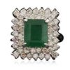 Image 3 : 14KT White Gold 3.34ct Emerald and Diamond Ring