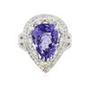 Image 1 : 18KT White Gold 5.97ct Tanzanite and Diamond Ring