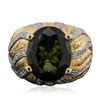 Image 1 : 14KT Two-Tone Gold 7.81ct Tourmaline and Diamond Ring