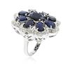 Image 5 : 14KT White Gold 9.63ctw Sapphire Ring