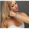 Image 2 : 14KT White Gold 12.42ctw Emerald and Diamond Bracelet