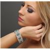 Image 5 : 14KT White Gold 12.42ctw Emerald and Diamond Bracelet