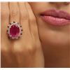 Image 5 : 14KT Yellow Gold 11.83ctw Ruby and Diamond Ring