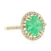 Image 2 : 14KT Yellow Gold 2.97ct Emerald and Diamond Ring