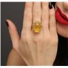 Image 2 : 14KT Yellow Gold Fluorite and Diamond Ring
