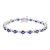 Image 3 : 14KT White Gold 10.92ctw Sapphire and Diamond Bracelet