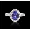 Image 3 : 14KT White Gold 2.95ct Tanzanite and Diamond Ring