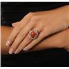 Image 5 : 14KT Rose Gold 3.17ct Coral and Diamond Ring