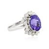 Image 2 : 14KT White Gold 3.88ct Tanzanite and Diamond Ring
