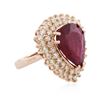 Image 4 : 14KT Rose Gold 9.34ct Ruby and Diamond Ring