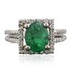 Image 3 : 18KT White Gold 4.09ct Emerald and Diamond Ring