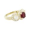 Image 4 : 14KT Yellow Gold 1.78ct Ruby and Diamond Ring