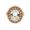 Image 3 : 14KT Rose Gold 4.00ct Aquamarine and Diamond Ring