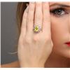 Image 2 : 14KT White Gold GIA Certified 3.35ct Yellow Sapphire and Diamond Ring