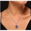 Image 1 : 14KT Two-Tone Gold 4.32ct Tanzanite and Diamond Pendant With Chain