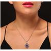 Image 2 : 14KT Two-Tone Gold 4.32ct Tanzanite and Diamond Pendant With Chain