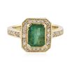 Image 3 : 14KT Yellow Gold 1.57ct Emerald and Diamond Ring