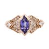 Image 1 : 14KT Rose Gold 1.18ct Tanzanite and Diamond Ring