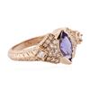 Image 2 : 14KT Rose Gold 1.18ct Tanzanite and Diamond Ring
