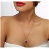 Image 2 : 14KT Rose Gold 2.25ct Tourmaline and Diamond Pendant With Chain