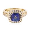 Image 1 : 14KT Yellow Gold 3.51ct Tanzanite and Diamond Ring
