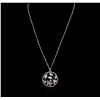 Image 3 : 14KT White Gold 1.10ctw Diamond Pendant With Chain
