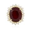 Image 3 : 14KT Yellow Gold 17.62ct Ruby and Diamond Ring
