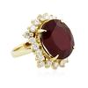 Image 4 : 14KT Yellow Gold 17.62ct Ruby and Diamond Ring