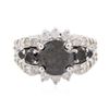 Image 3 : 14KT White Gold 3.75ctw Black Diamond Ring