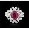 Image 3 : 14KT White Gold 3.02ct Ruby and Diamond Ring