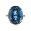 Image 3 : 14KT White Gold 14.83ct Topaz and Diamond Ring