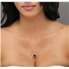 Image 2 : 14KT Yellow Gold 7.80ct Ruby and Diamond Pendant With Chain