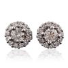 Image 1 : 18KT White Gold 0.76ctw Diamond Earrings