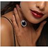 Image 5 : 14KT White Gold 12.48ct Sapphire and Diamond Ring