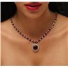 Image 1 : 14KT Yellow Gold 40.78ctw Ruby and Diamond Necklace